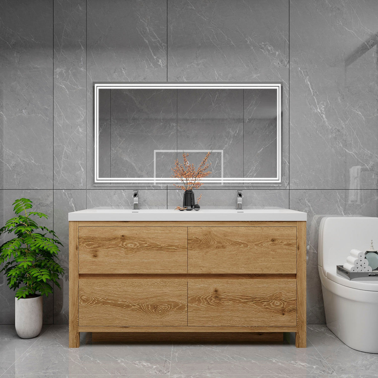 Louis 60" Modern Freestanding Vanity (Double Sink) Louis SKU: LOUIS 60DFS