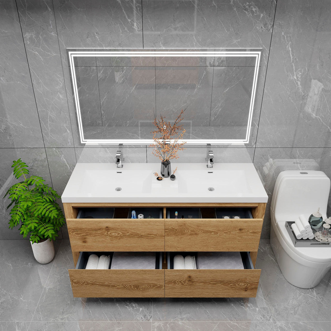 Louis 60" Modern Freestanding Vanity (Double Sink) Louis SKU: LOUIS 60DFS