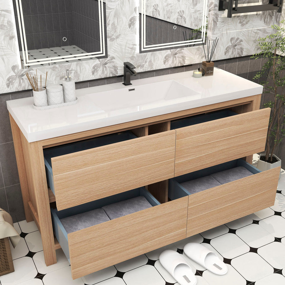 Louis 60" Modern Freestanding Vanity (Single Sink) Louis SKU: LOUIS 60SFS