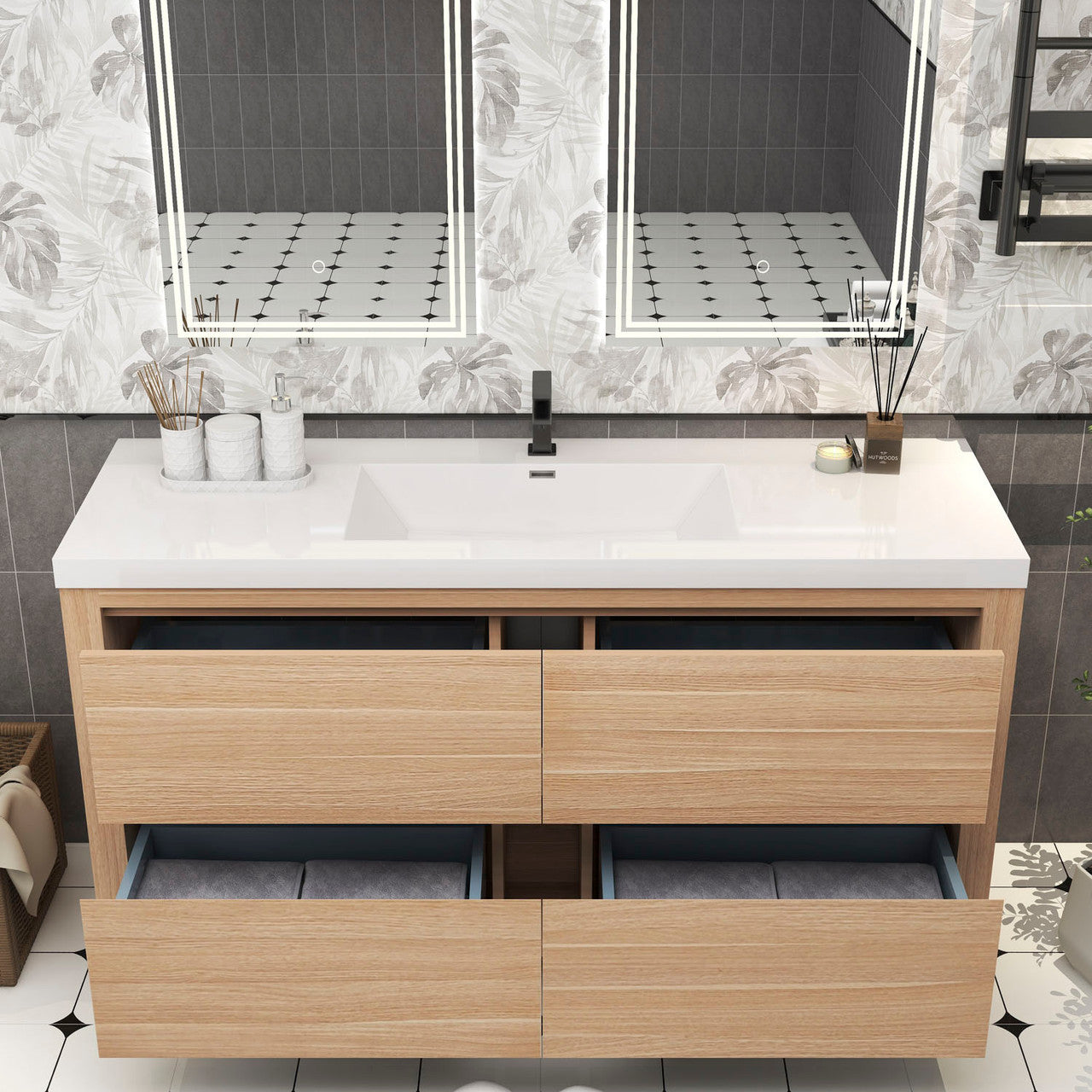 Louis 60" Modern Freestanding Vanity (Single Sink) Louis SKU: LOUIS 60SFS