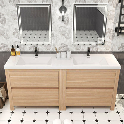 Louis 72" Modern Freestanding Vanity (Double Sink) Louis SKU: LOUIS 72DFS-YW