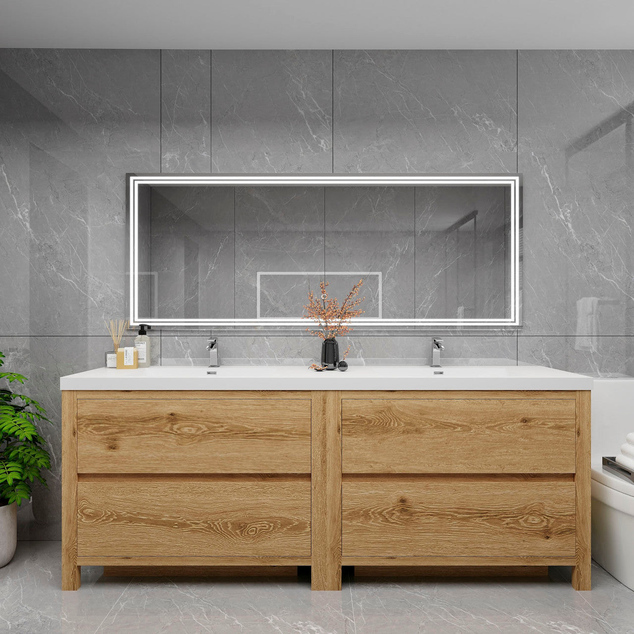 Louis 84" Modern Freestanding Vanity (Double Sink) Louis SKU: LOUIS 84DFS