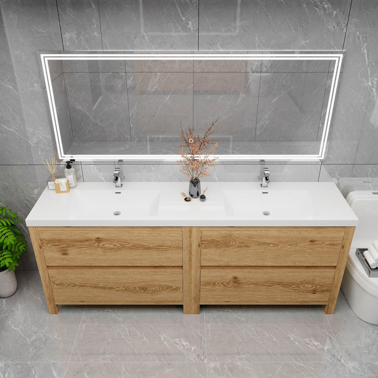 Louis 84" Modern Freestanding Vanity (Double Sink) Louis SKU: LOUIS 84DFS