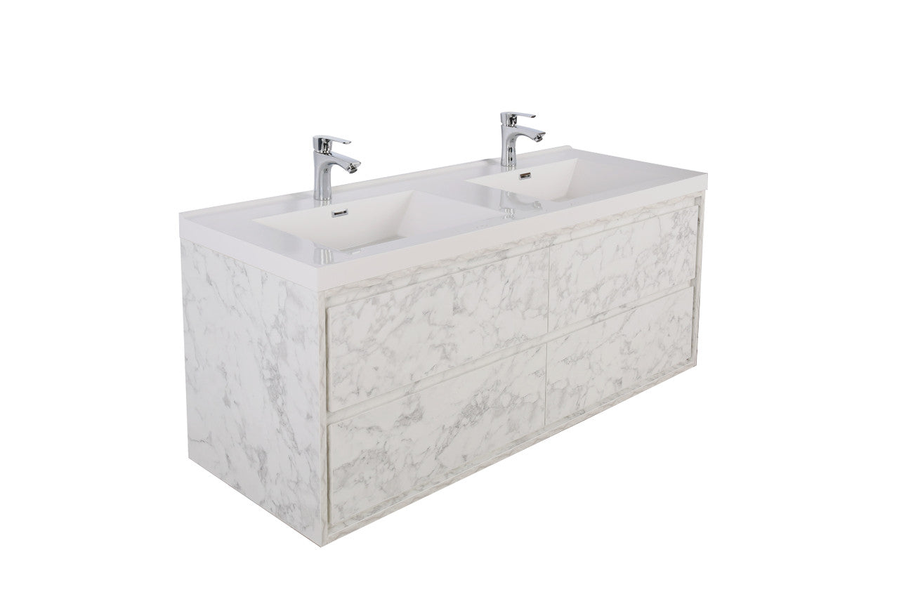 Subtle 60" Double Sink Wall Mounted Modern Vanity Vanity-Subtle SKU: RYMOM60D