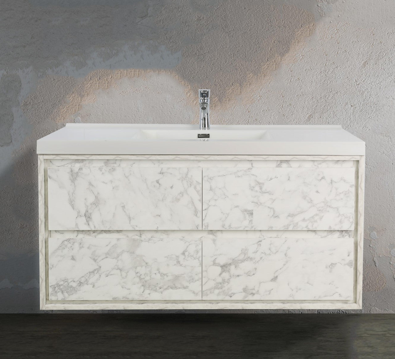 Subtle 48" Single Sink Wall Mounted Modern Vanity Vanity-Subtle SKU: RYMOM48S