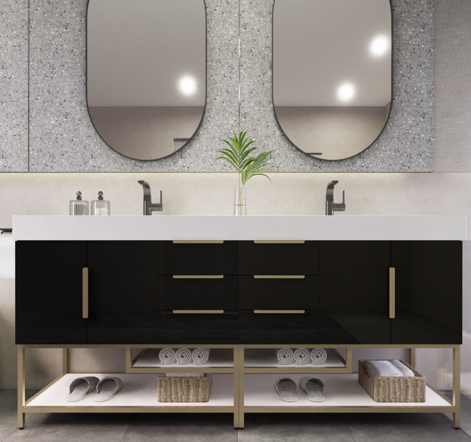 Noble 72" Free Standing Vanity with Reinforced Acrylic Double Sink (72DD) Noble SKU: NBT01-72DDFS-TO | UPC: 616050850665