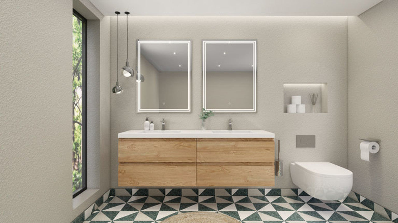 Robin 72" Wall Mounted With Reinforced Acrylic Double Sink Vanity-Robin SKU: MOH72D-EO | UPC: 652118163223