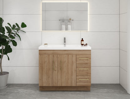 Eliza 42'' Freestanding Vanity(Right Drawers)With Single Sink Vanity-Eliza SKU: RYELSA42RFS-GR | UPC: 616050824550