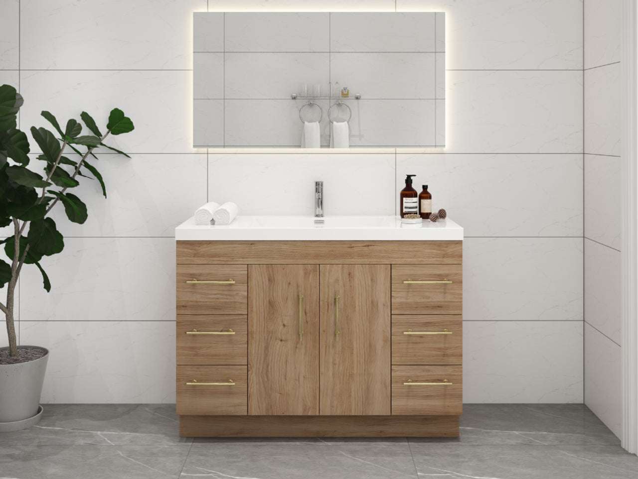 Eliza 48'' Freestanding Vanity With Single Sink Vanity-Eliza SKU: RYELSA48FS-AV | UPC: 616050843117