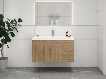 Eliza 42'' Wall Mounting Vanity(Right Drawers)With Single Sink Vanity-Eliza SKU: RYELSA42RWH-GR | UPC: 616050825342