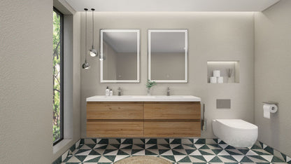 Robin 72" Wall Mounted With Reinforced Acrylic Double Sink Vanity-Robin SKU: MOH72D-EO | UPC: 652118163223