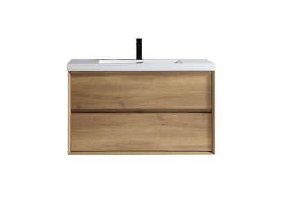 King 42" Wall Mounted Vanity with Reinforced Acrylic Sink Vanity-King SKU: BT005-42OAK