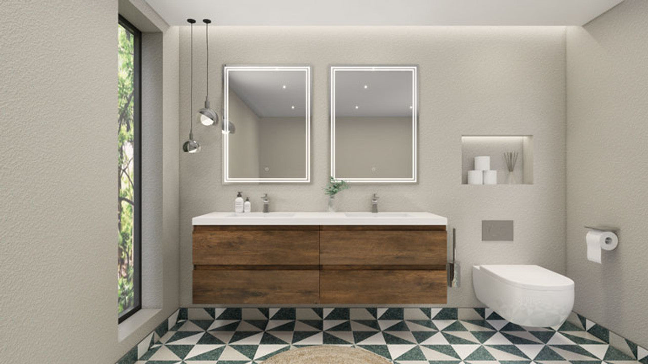 Robin 72" Wall Mounted With Reinforced Acrylic Double Sink Vanity-Robin SKU: MOH72D-EO | UPC: 652118163223