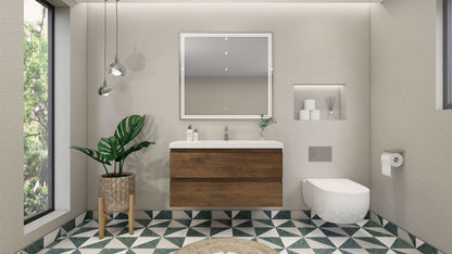 Robin 42" Wall Mounted With Reinforced Acrylic Sink Vanity-Robin SKU: MOH42-GW | UPC: 652118162912