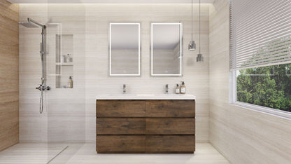 Aron 60" Freestanding with Reinforced Acrylic Double Sinks Vanity-Aron SKU: MBA60D-GR