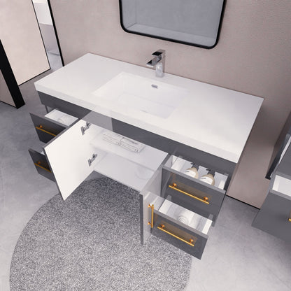 Eliza 48'' Wall Mounting Vanity With Single Sink Vanity-Eliza SKU: RYELSA48WH-AV | UPC: 616050843377