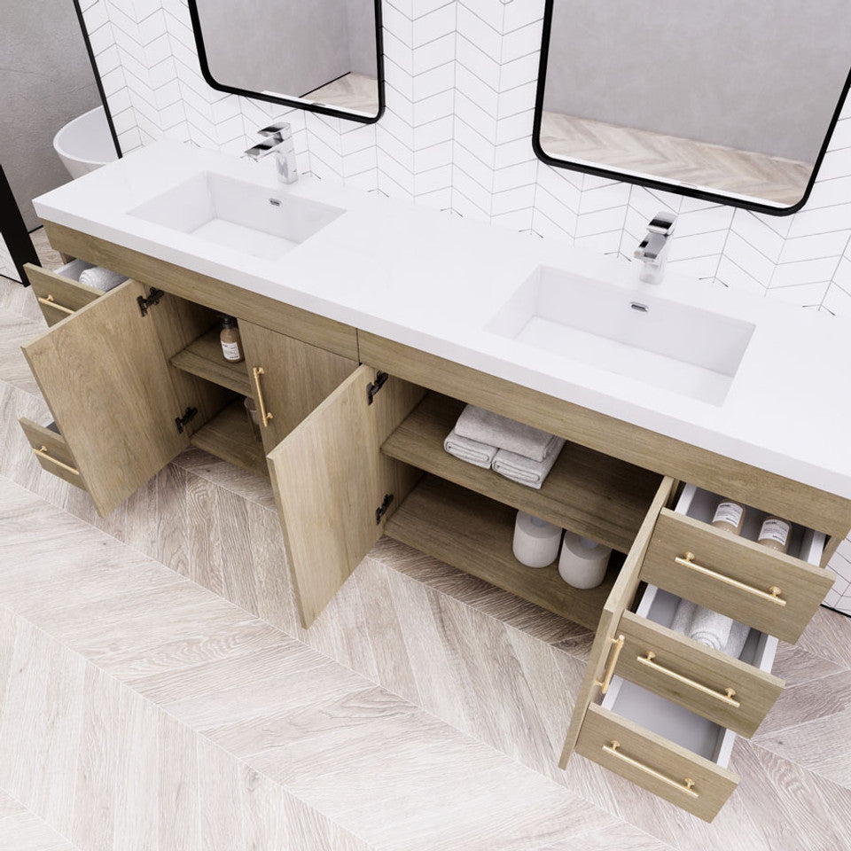 Eliza 84'' Freestanding Vanity With Double Sink Vanity-Eliza SKU: RYELSA84DFS-GR | UPC: 616050824765