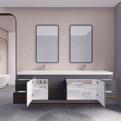 Eliza 84'' Wall Mounting Vanity With Double Sink Vanity-Eliza SKU: RYELSA84DWH-AV | UPC: 616050843490