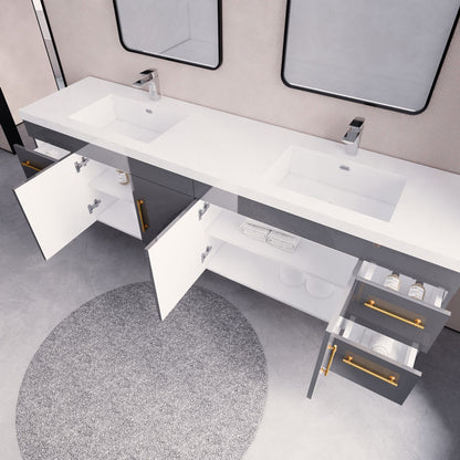 Eliza 84'' Wall Mounting Vanity With Double Sink Vanity-Eliza SKU: RYELSA84DWH-AV | UPC: 616050843490