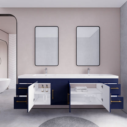 Eliza 84'' Wall Mounting Vanity With Double Sink Vanity-Eliza SKU: RYELSA84DWH-AV | UPC: 616050843490