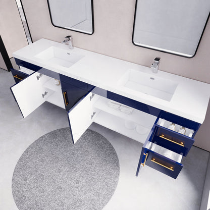 Eliza 84'' Wall Mounting Vanity With Double Sink Vanity-Eliza SKU: RYELSA84DWH-AV | UPC: 616050843490