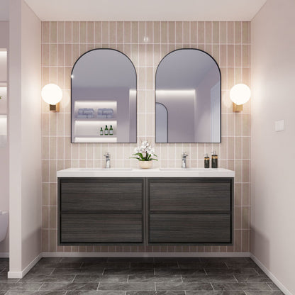 Subtle 60" (30''+30'') Double Sink Wall Mounted Modern Vanity Vanity-Subtle SKU: RYMOM60DD