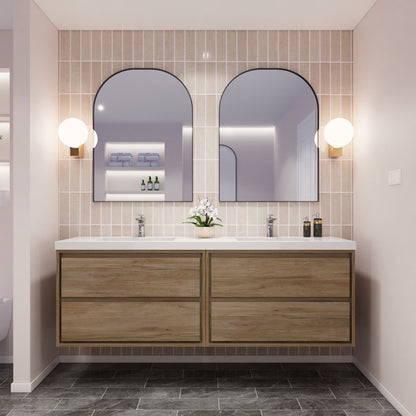 Subtle 72" (36''+36'') Double Sink Wall Mounted Modern Vanity Vanity-Subtle SKU: RYMOM72DD