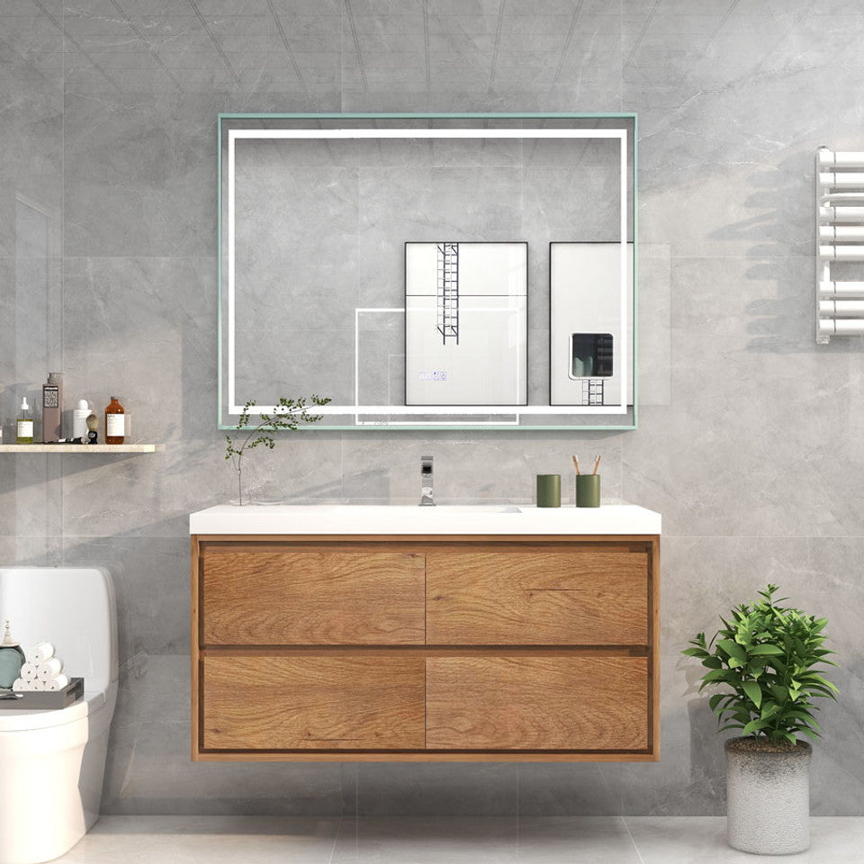 Subtle 48" Single Sink Wall Mounted Modern Vanity Vanity-Subtle SKU: RYMOM48S