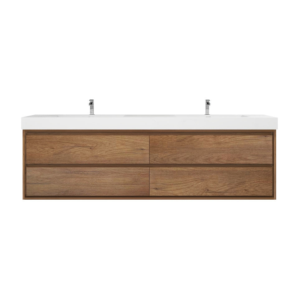 Subtle 84" Double Sink Wall Mounted Modern Vanity Vanity-Subtle SKU: RYMOM84D