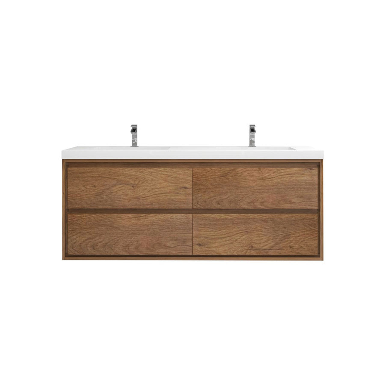 Subtle 60" Double Sink Wall Mounted Modern Vanity Vanity-Subtle SKU: RYMOM60D