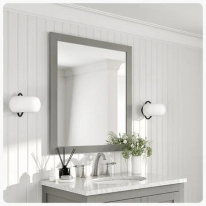 Eviva Acclaim 35"W x 30"H Rectangular Mirror with Gray Wooden Frame EVMR69-30GR