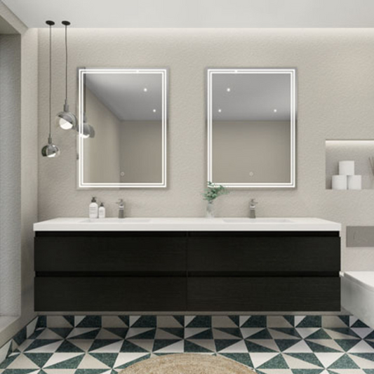 Robin 84" Wall Mounted With Reinforced Acrylic Double Sink Vanity-Robin SKU: MOH84D-RB | UPC: 652118163391