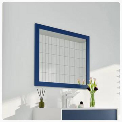 Eviva Acclaim 36"W x 30"H Rectangular Mirror with Blue Wooden Frame EVMR69-36X30BLU