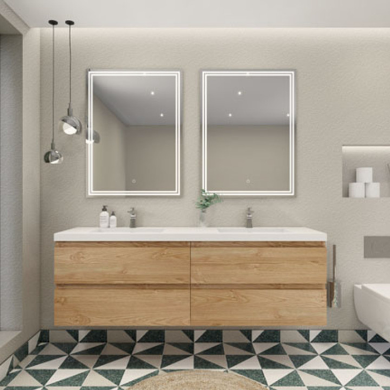 Robin 72" Wall Mounted With Reinforced Acrylic Double Sink Vanity-Robin SKU: MOH72D-EO | UPC: 652118163223