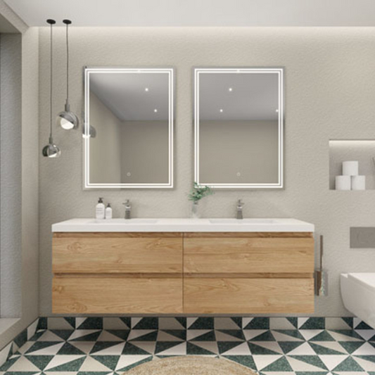 Robin 72" Wall Mounted With Reinforced Acrylic Double Sink Vanity-Robin SKU: MOH72D-EO | UPC: 652118163223