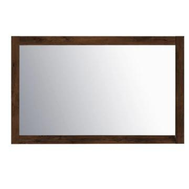 Eviva Sun 48"W x 30"H Rectangular Mirror with Brown Wooden Frame EVMR-48X30-RSWD