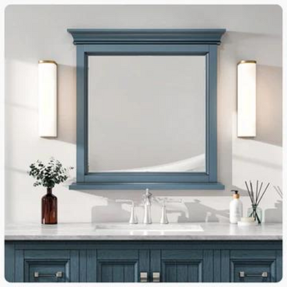 Eviva Britney 24"W x 30"H Rectangular Mirror with Blue Wooden Frame EVMR612-24X30AB