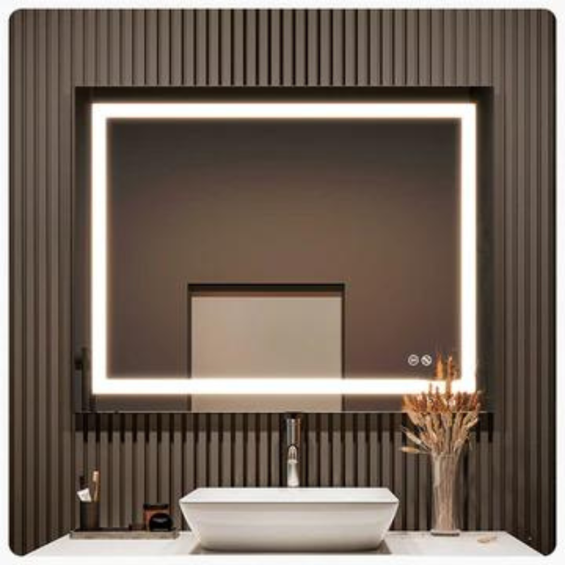 Eviva Glow 36"W x 28"H Rectangular Frameless LED Mirror EVMR101-36X28-LED