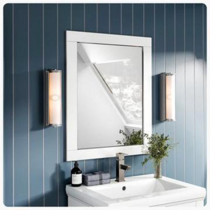 Eviva Aberdeen 24"W x 30"H Rectangular Mirror with White Wooden Frame EVMR412-24X30-WH