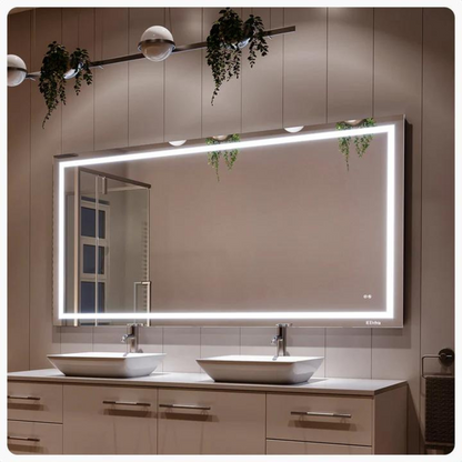 Eviva Glow 72"W x 36"H Rectangular Frameless LED Mirror EVMR101-72X36-LED