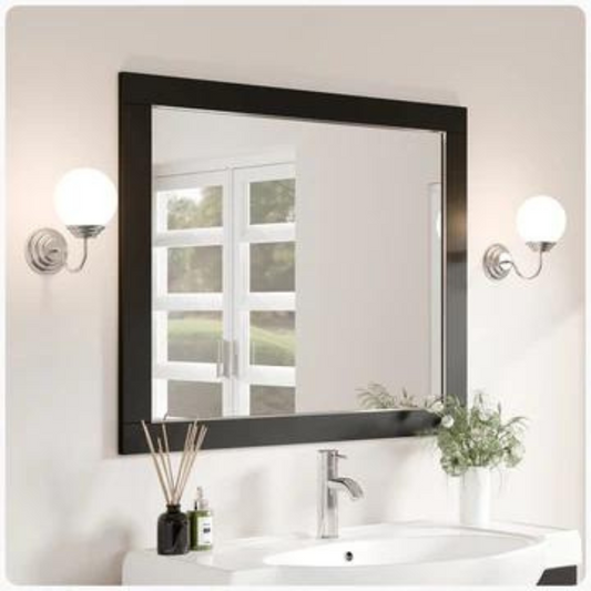 Eviva Aberdeen 36"W x 30"H Rectangular Mirror with Espresso Wooden Frame EVMR412-36X30-ES