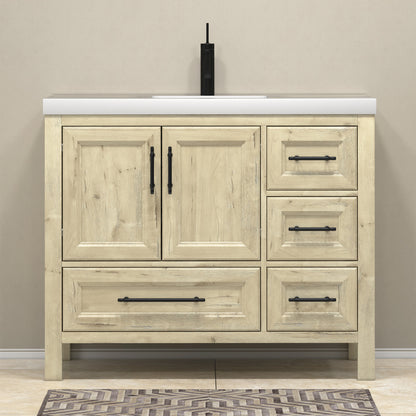 VIV 42" Solid Wood Freestanding Bathroom Vanity with Reinforced Acrylic Sink (Right) VIV SKU: VIV42R