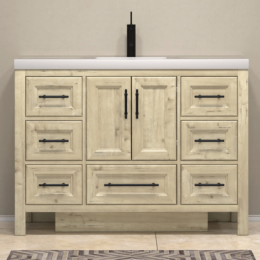 VIV 48" Solid Wood Freestanding Bathroom Vanity with Reinforced Acrylic Sink VIV SKU: VIV48