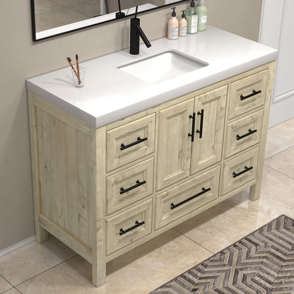 VIV 48" Solid Wood Freestanding Bathroom Vanity with Reinforced Acrylic Sink VIV SKU: VIV48