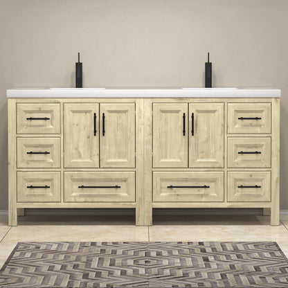 VIV 72" Solid Wood Freestanding Bathroom Vanity with Reinforced Double Acrylic Sink VIV SKU: VIV72D