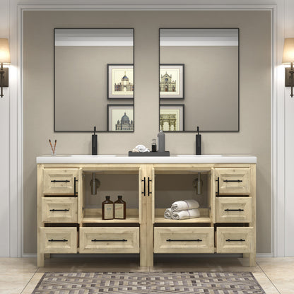 VIV 72" Solid Wood Freestanding Bathroom Vanity with Reinforced Double Acrylic Sink VIV SKU: VIV72D