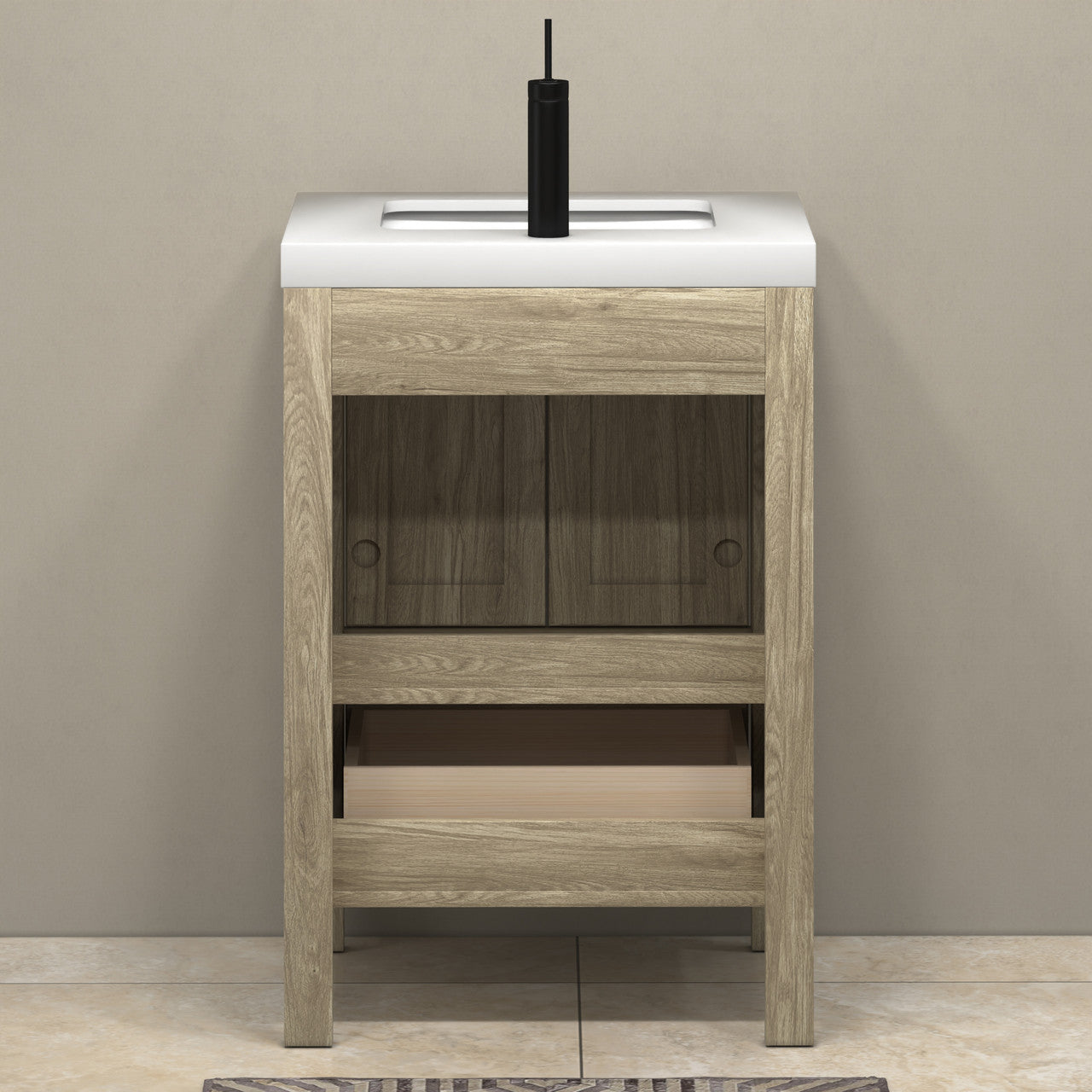 VIV 24" Solid Wood Freestanding Bathroom Vanity with Reinforced Acrylic Sink VIV SKU: VIV24