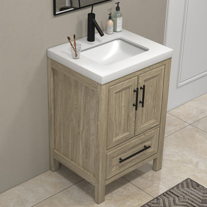 VIV 24" Solid Wood Freestanding Bathroom Vanity with Reinforced Acrylic Sink VIV SKU: VIV24