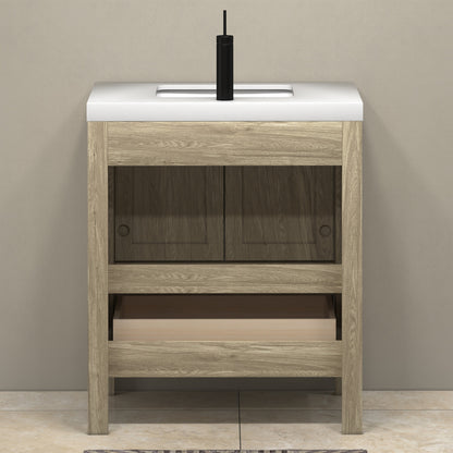 VIV 30" Solid Wood Freestanding Bathroom Vanity with Reinforced Acrylic Sink VIV SKU: VIV30