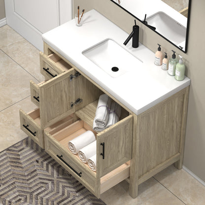 VIV 42" Solid Wood Freestanding Bathroom Vanity with Reinforced Acrylic Sink (Left) VIV SKU: VIV42L